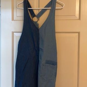 Denim two-toned overall dress